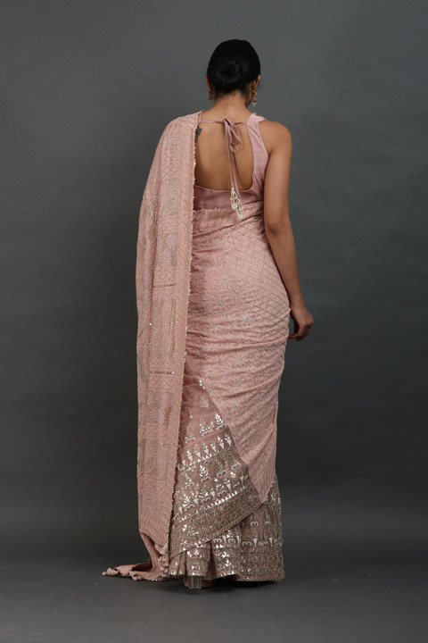 Peach Embellished Lehenga Sareeuntitled (11 of 14)